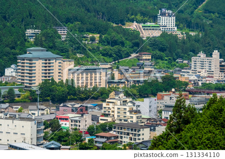 Distant view of Gero Onsen town (View from Jomon Bridge) (Gero City, Gifu Prefecture) 131334110