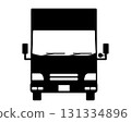 Black and white silhouette of a truck (van body type) 131334896