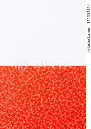 Red Japanese paper with gold floral pattern and white background Red Japanese paper with gold floral pattern and white background 131335124
