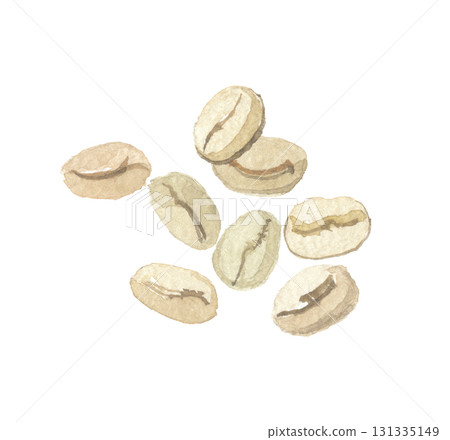 水彩咖啡豆,生豆 水彩咖啡豆,生豆 131335149