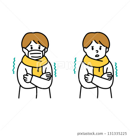 插圖集：無論是否戴口罩，男人都覺得寒冷 131335225