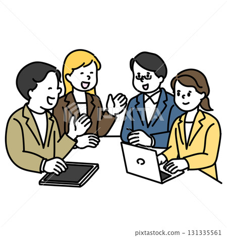 男人和女人開會的插圖 131335561