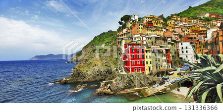scenic Liguria - Riomaggiore panorama. Italy cinque terre 131336366