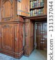 Antique books and wooden cabinets | Historic Czech library interior 131337044
