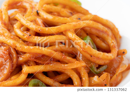 美味的那不勒斯意大利麵的特寫 131337062
