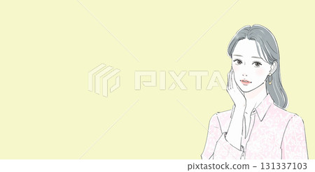 水彩和手繪插圖描繪了一位憂心忡忡、思考、沮喪的女人/女孩 131337103
