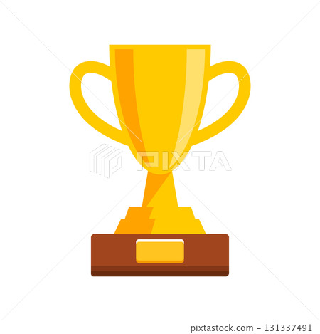 Winner cups in flat style. Design element for logo, label, sign, banner, poster, flyer. Vector illustration 131337491