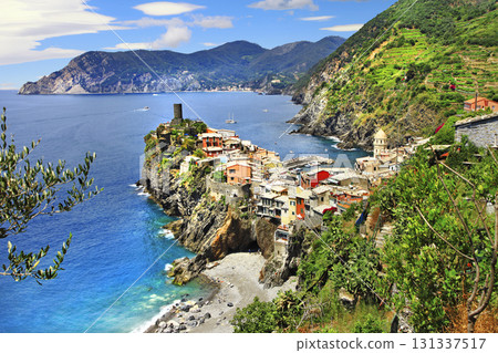 Vernazza - scenic village in Ligurian coast of Italy Vernazza - scenic village in Ligurian coast of Italy 131337517