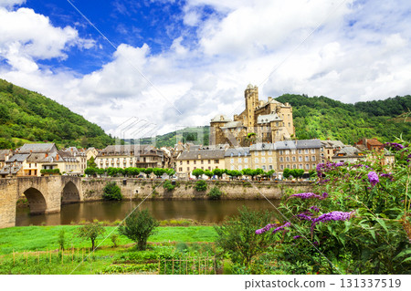 Estaing - one of the most beautiful picturesque villages in France. Aveyron department in the Occitanie region of Southern France Estaing - one of the most beautiful picturesque villages in France. Aveyron department in the Occitanie region of Southern France 131337519