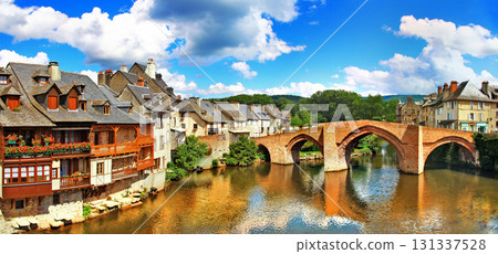 Espalion - picturesque village in southern France Aveyron department. French tourism, most beautiful villages Espalion - picturesque village in southern France Aveyron department. French tourism, most beautiful villages 131337528