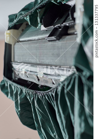 air conditioner with waterproof drain cover for cleaning, cleaning kit 131337795