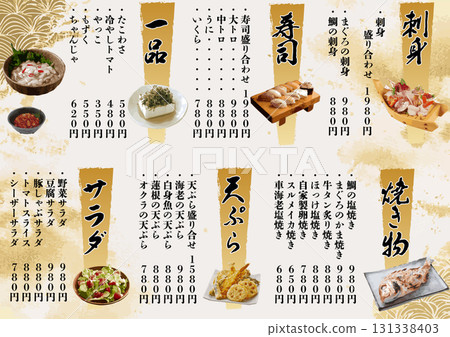 Sushi restaurant menu 131338403