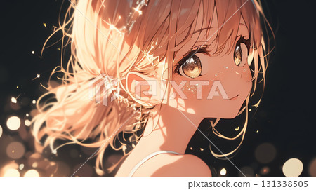 A fantastical beautiful girl wrapped in sparkling light 131338505