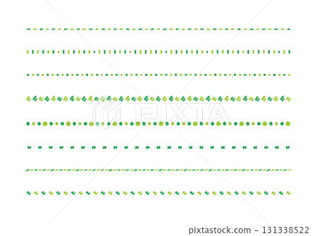 Line material decoration: Simple and cute hand-drawn borders, green. 131338522