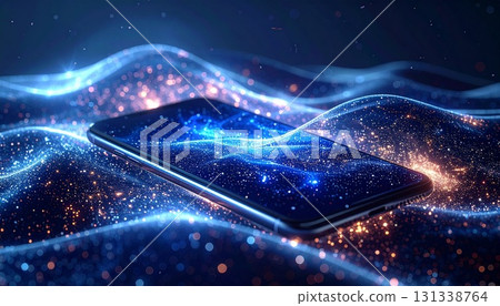 Navy silver background design that makes your smartphone stand out 131338764