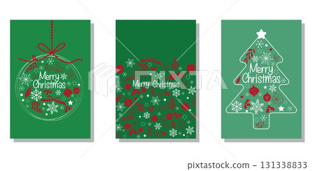 可愛的聖誕橫幅套裝、聖誕卡套裝 131338833