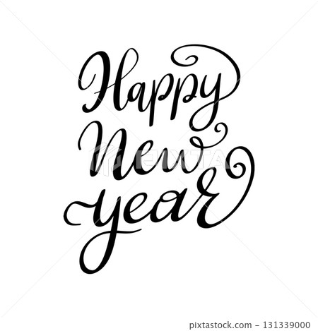 Happy new year. Lettering phrase for postcard, banner, flyer. Vector illustration Happy new year. Lettering phrase for postcard, banner, flyer. Vector illustration 131339000