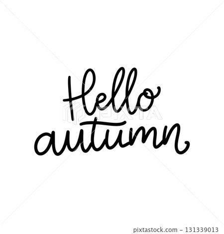 Hello Autumn. Hand drawn lettering. Vector illustration 131339013