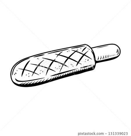 Illustration of hot dog, isolated on white background. Vector illustration Illustration of hot dog, isolated on white background. Vector illustration 131339023