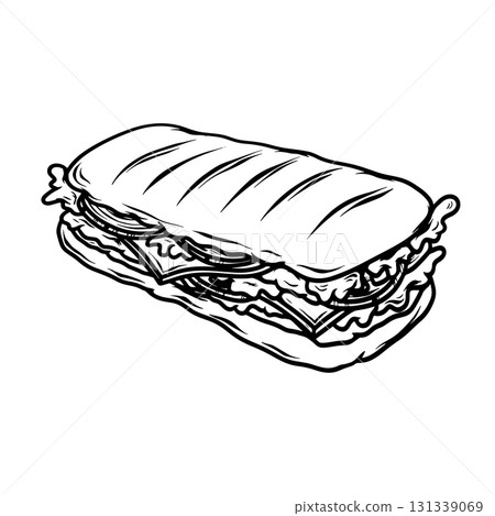 Illustration of sandwich, isolated on white background. Vector illustration Illustration of sandwich, isolated on white background. Vector illustration 131339069