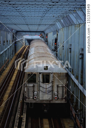 New York Subway Crossing the Bridge 131339549