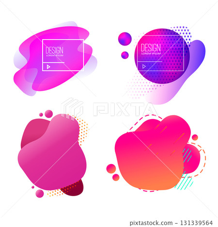 Set of modern abstract liquid banners. Design element for poster, emblem, sign, logo, web. Vector illustration Set of modern abstract liquid banners. Design element for poster, emblem, sign, logo, web. Vector illustration 131339564