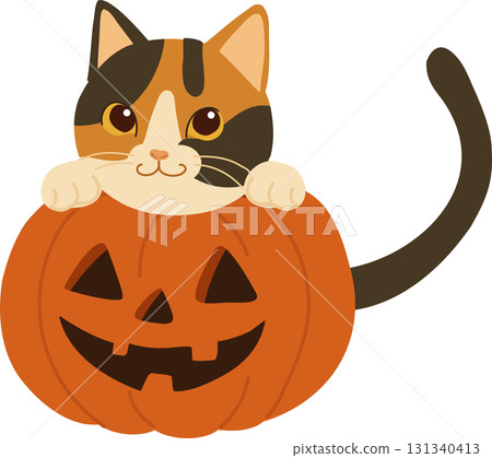 cute halloween cat with jack o lantern pumpkin cartoon illustration for october fall holiday artwork design cute halloween cat with jack o lantern pumpkin cartoon illustration for october fall holiday artwork design 131340413
