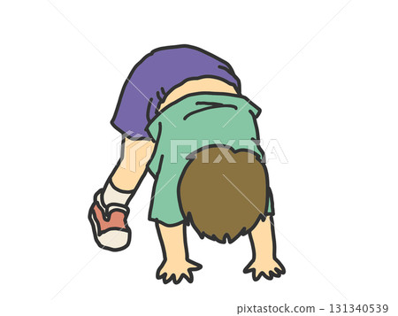Boy doing a somersault Boy doing a somersault 131340539
