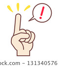 Hand icon with index finger up (with speech bubble) 131340576