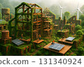 Renewable Energy and Harmony with Nature – Eco-Construction Site Rebuilding Abandoned Buildings 131340924