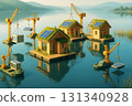Floating Eco House – Sustainable Architecture with Solar Panels 131340928