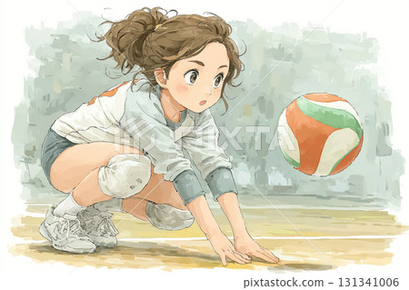 美遊系列：排球接球場景 131341006