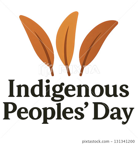 Indigenous Peoples Day design featuring brown leaves on transparent background 131341200