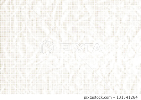 White crumpled paper background with a textured, wrinkled style. Crumpled ecru craft paper texture. Vector. Retro grunge vintage paper texture background. Old papyrus 131341264