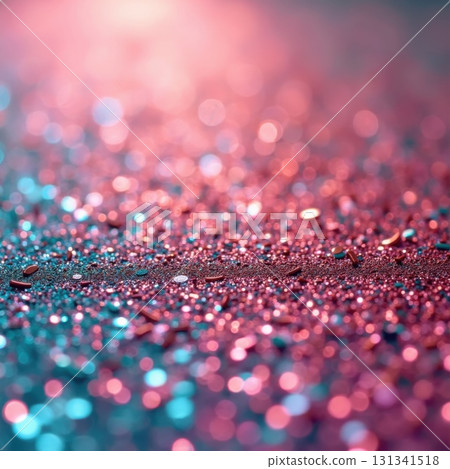 Pink and Teal Glitter Bokeh with Subtle Texture blue 131341518
