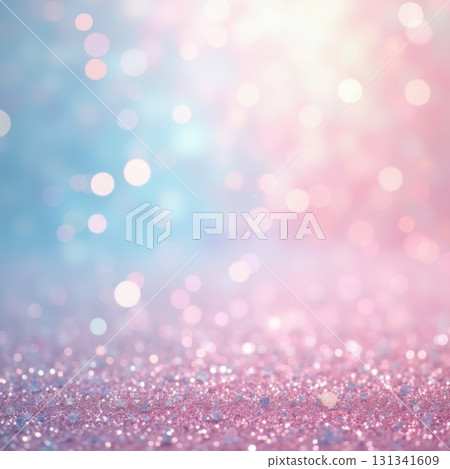 Pink and Blue Glitter Bokeh Background With Soft Light image photo 131341609