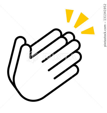 Applauding hands icon emoji vector illustration 131341952