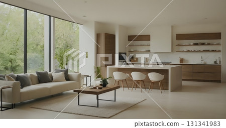 living room, kitchen, modern 131341983