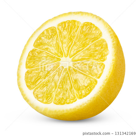 Half of lemon fruit isolated with clipping path. Half of lemon fruit isolated with clipping path. 131342169