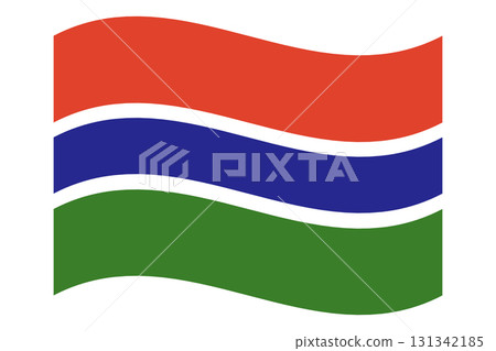 Waving flag of Gambia isolated. 131342185
