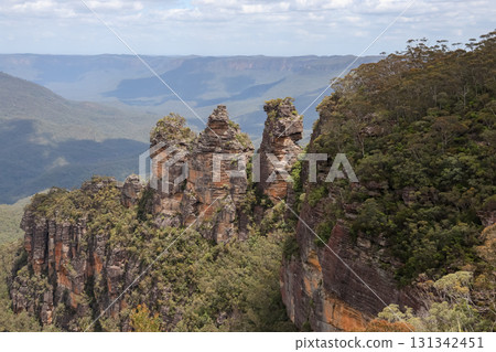 View of landscape in national park at blue mountain at australia View of landscape in national park at blue mountain at australia 131342451