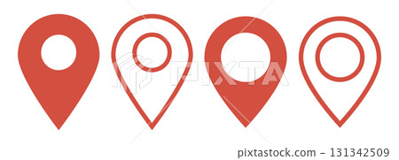 Illustration material: Cute map pin icon pin point. pin location 131342509