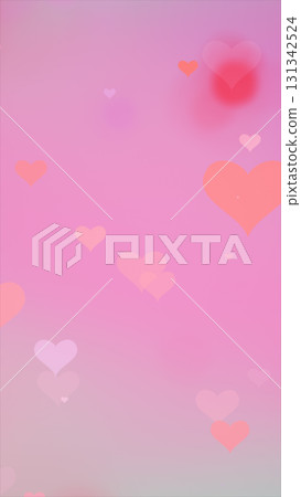 Soft glowing pink and red hearts floating on a light gradient background Soft glowing pink and red hearts floating on a light gradient background 131342524