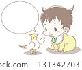 Cockatiel instructing baby 131342703