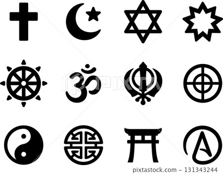 World religion symbols icon set World religion symbols icon set 131343244