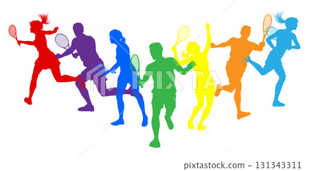 Silhouette Tennis Players Silhouettes Concept Silhouette Tennis Players Silhouettes Concept 131343311