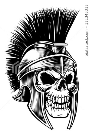 Human Skull Spartan Trojan Roman Gladiator Helmet 131343313