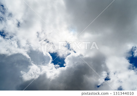 The sun seen through the gaps in the clouds 131344010