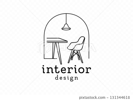 Linear home interior vector logo 131344618