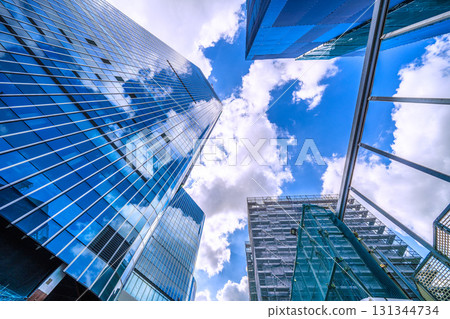 Tokyo cityscape, Japan, September 24. View of the redevelopment project in Nihonbashi 1-chome. 131344734